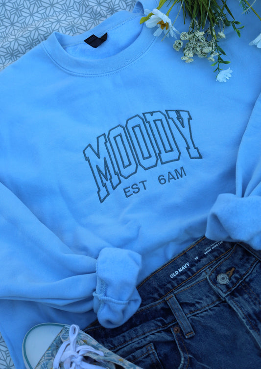 Moody Embroidered Crewneck Sweater