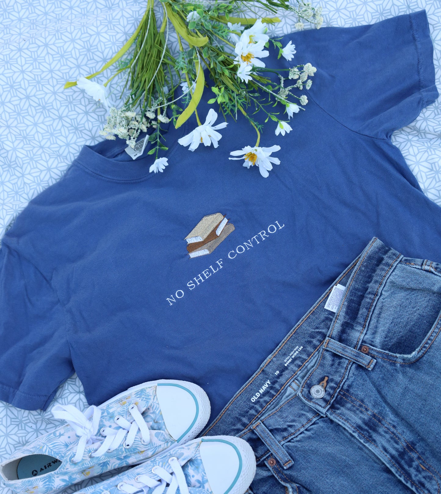 No Shelf Control Embroidered T-shirt