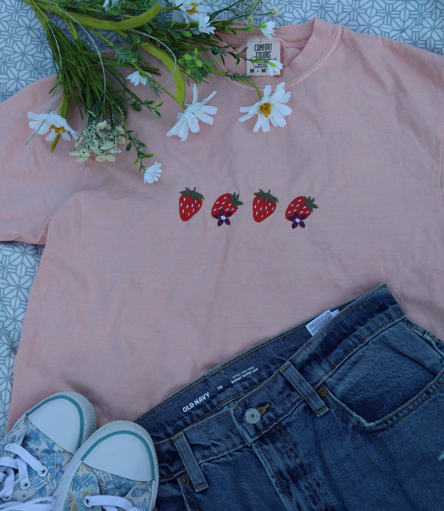 Strawberry Embroidered T-shirt