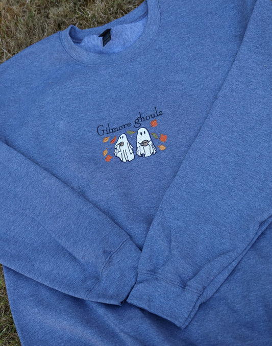 Gilmore Ghouls Ghost Embroidered Crewneck Sweatshirt