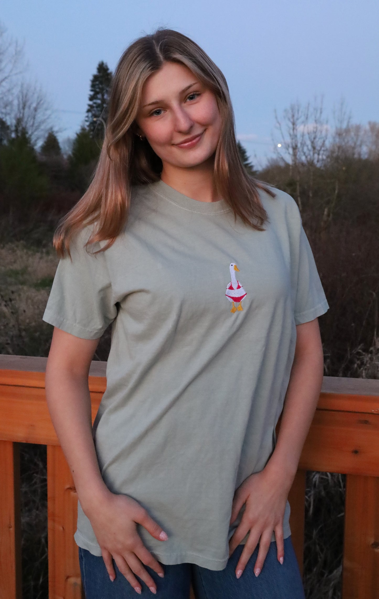 Bikini Goose Embroidered T-shirt