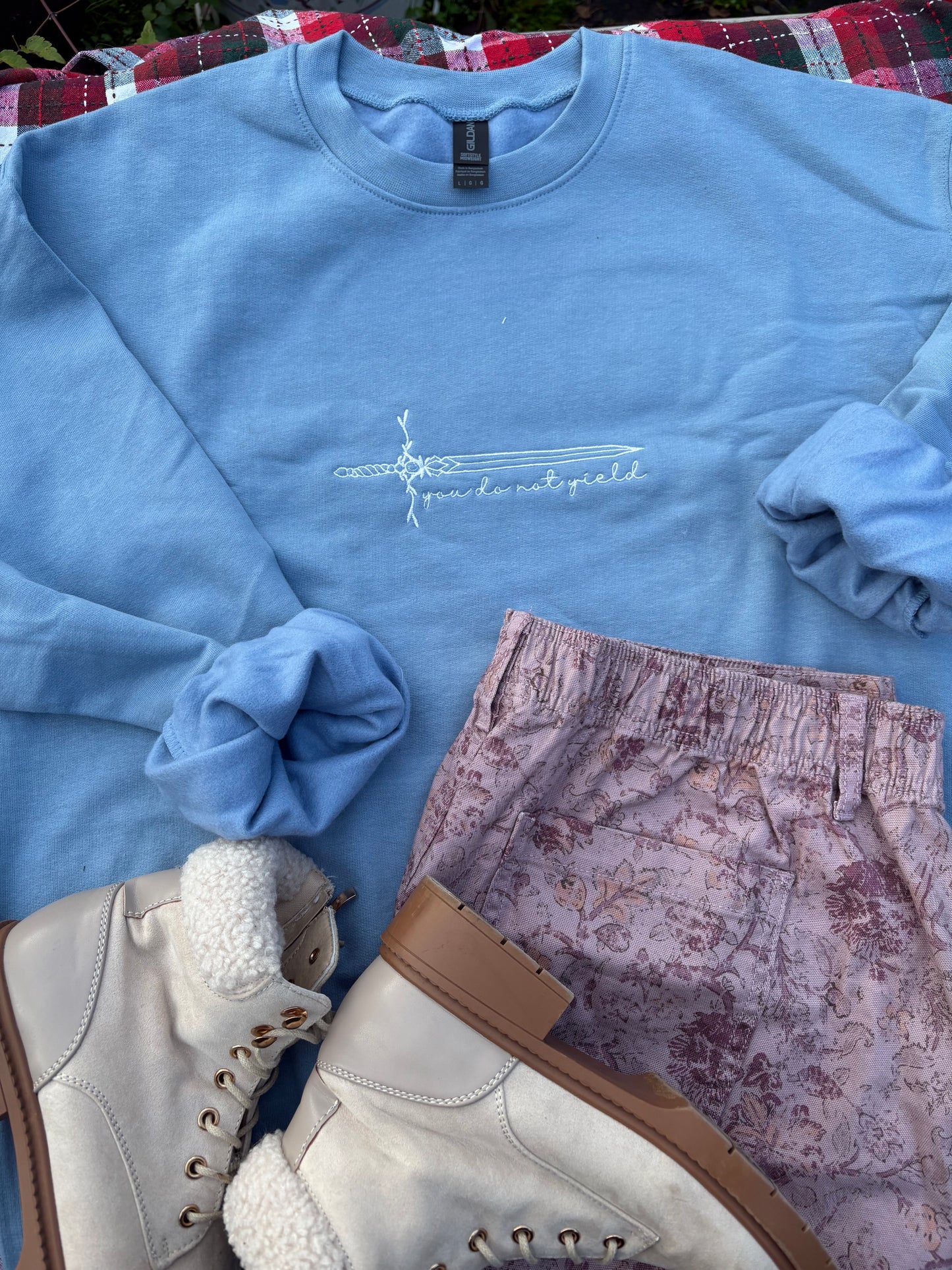 You Do Not Yield Embroidered Crewneck Sweater