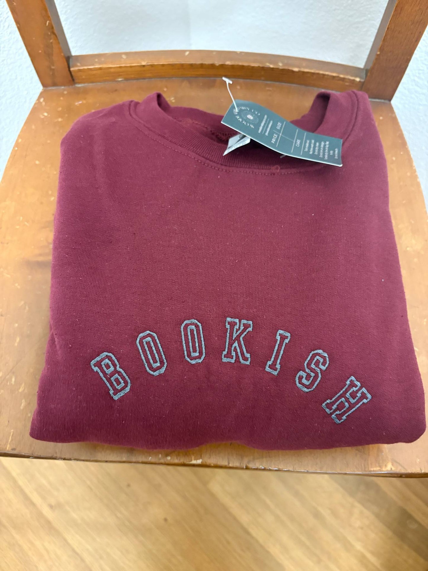 Bookish Navy Embroidered Crewneck Sweatshirt