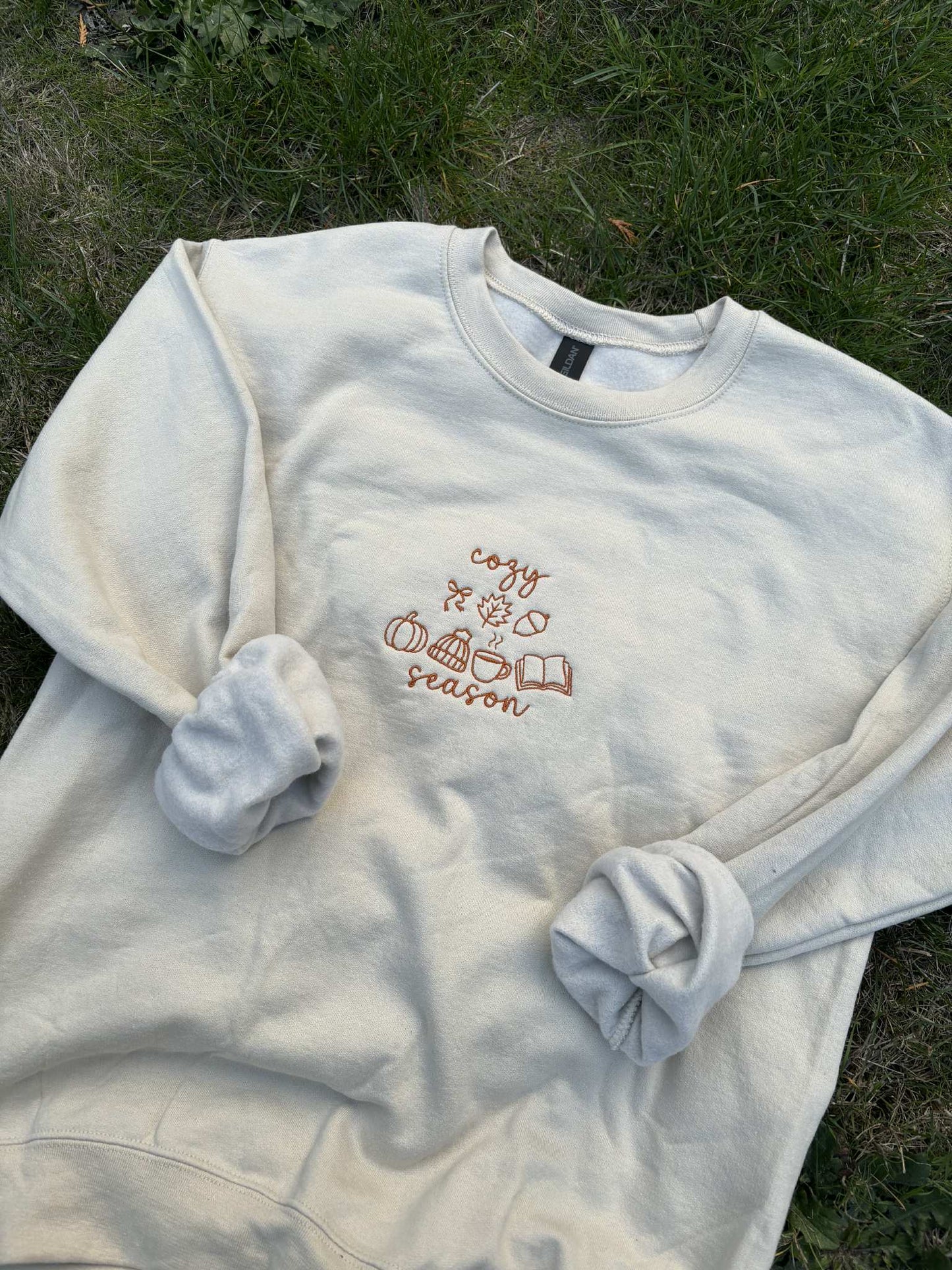 Cozy Season Embroidered Crewneck Sweater