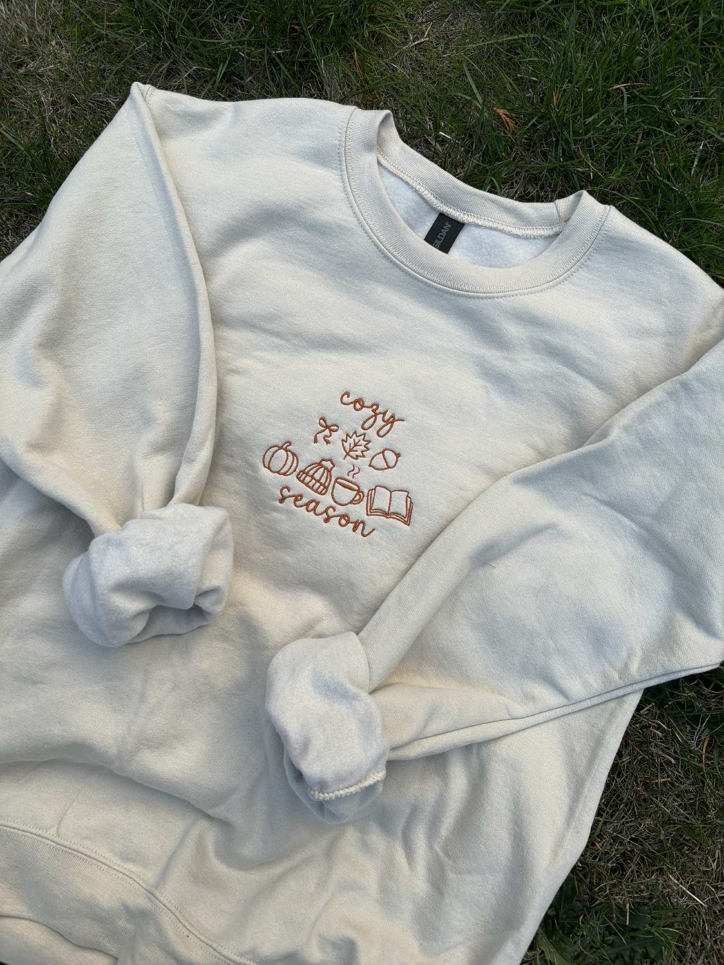 Cozy Season Embroidered Crewneck Sweater