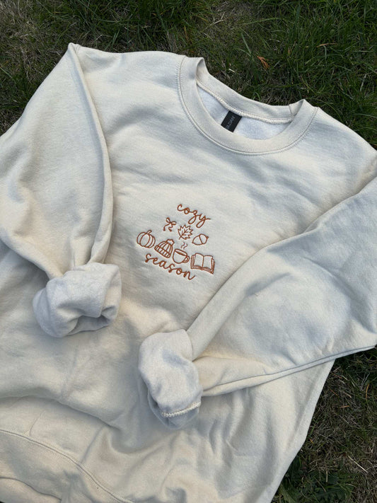 Cozy Season Embroidered Crewneck Sweater