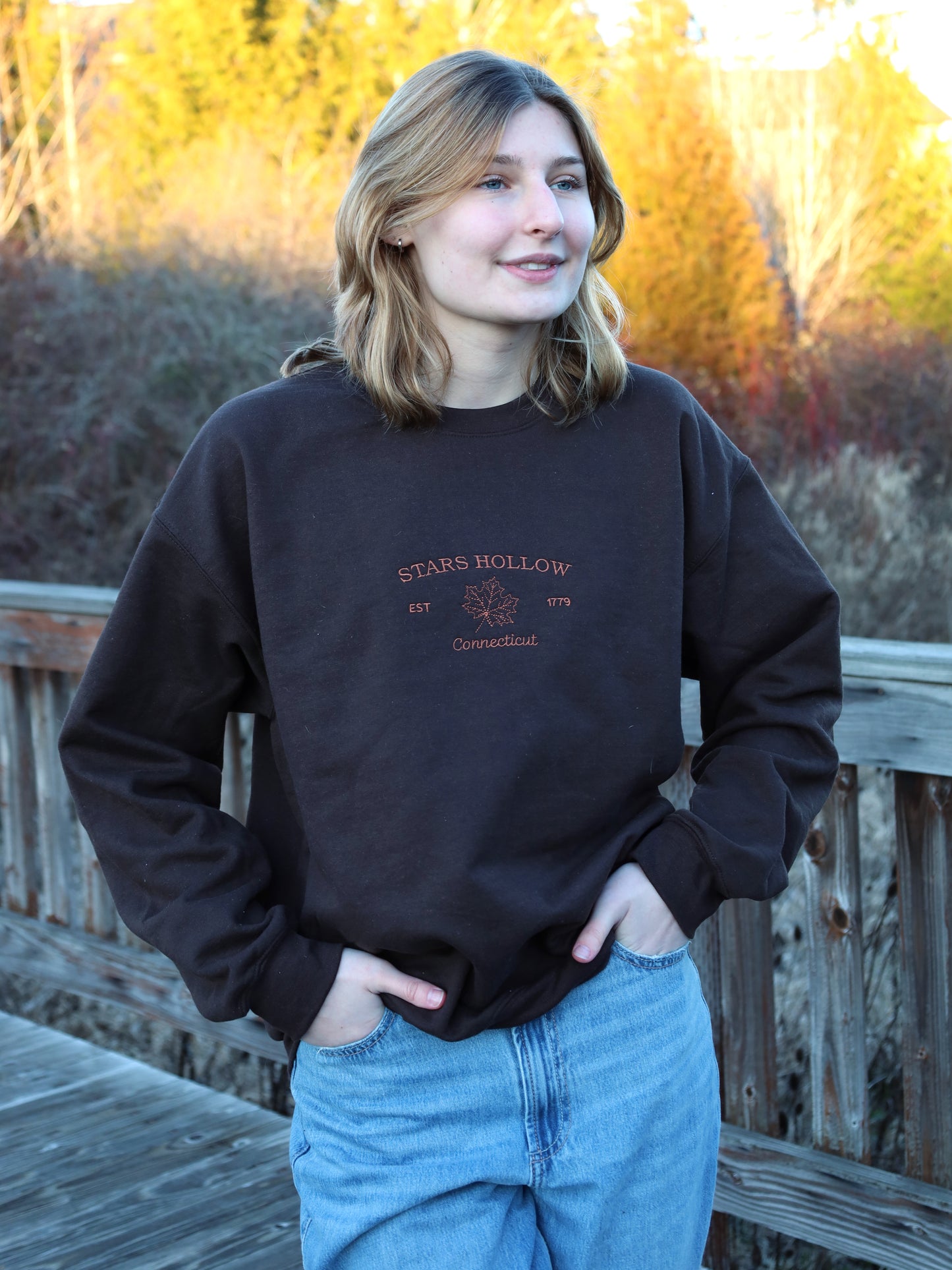 Stars Hollow Embroidered Crewneck Sweatshirt