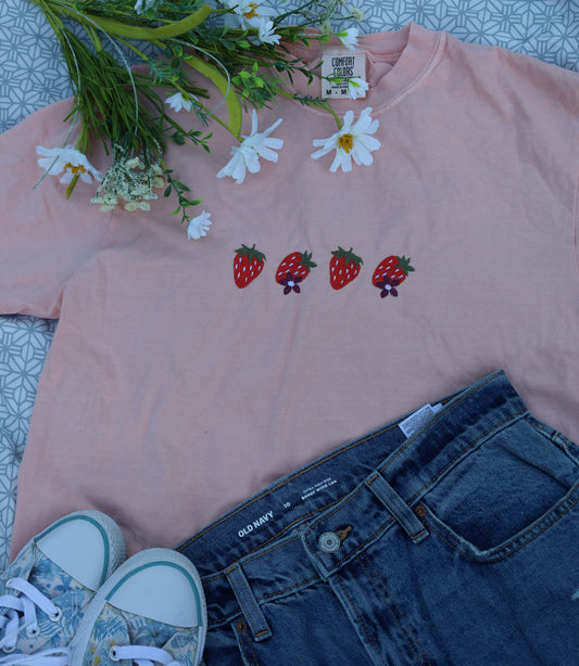 Strawberry Embroidered T-shirt