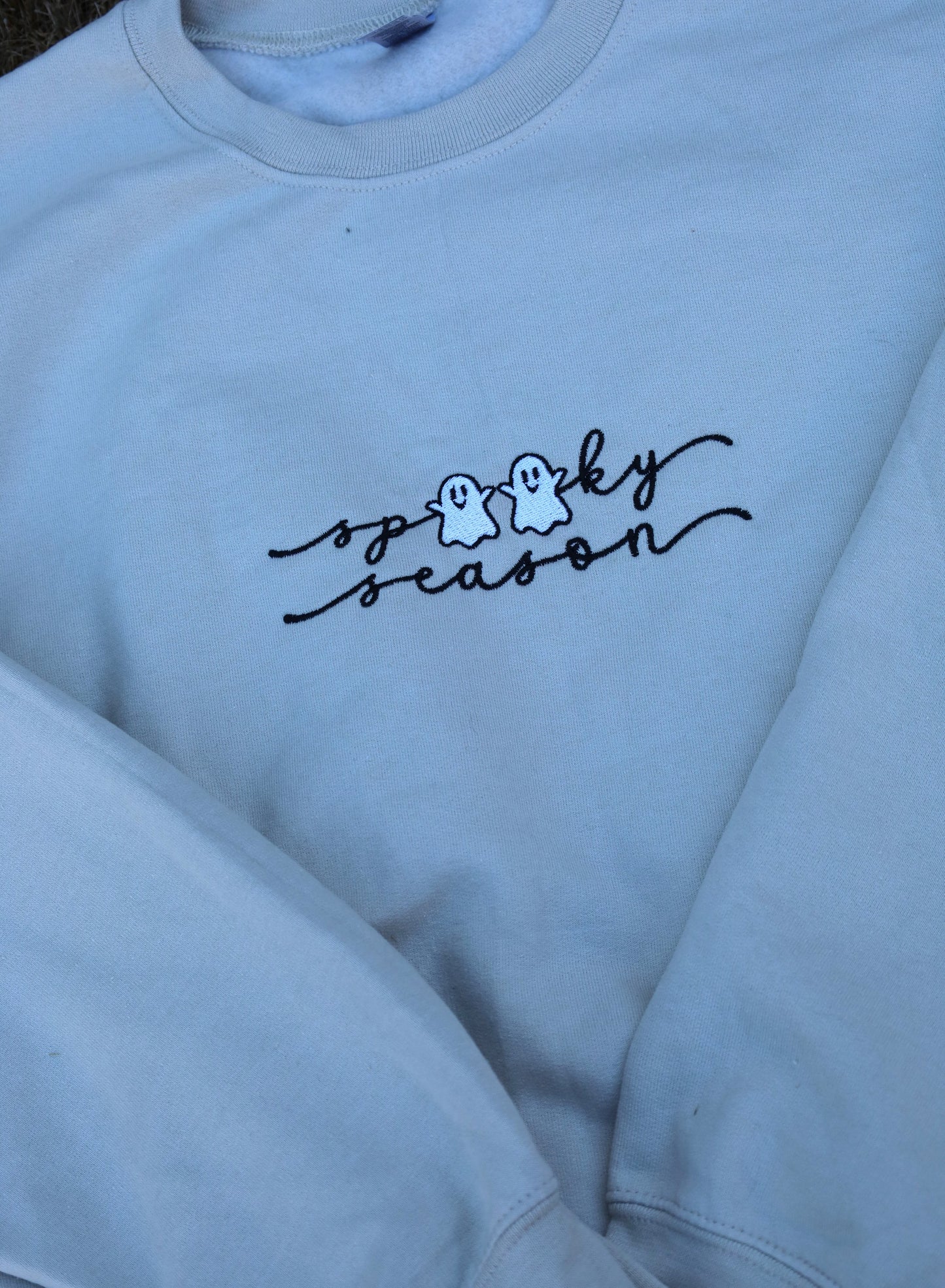 Spooky Season Ghosts Embroidered Crewneck Sweater