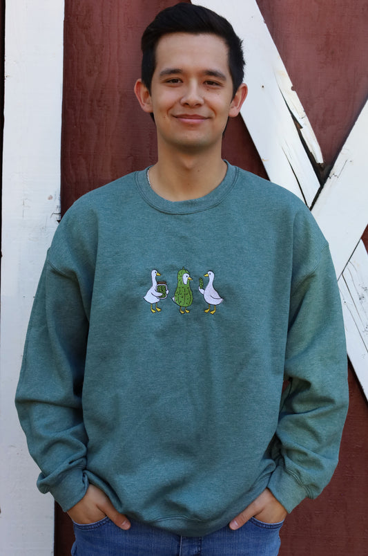 Pickle Goose Embroidered Crewneck Sweatshirt