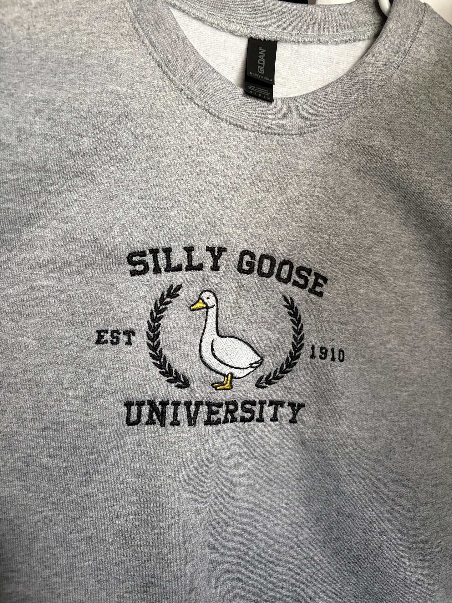Silly Goose University Embroidered Crewneck Sweatshirt
