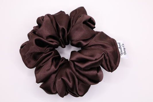 Mocha Satin Scrunchie