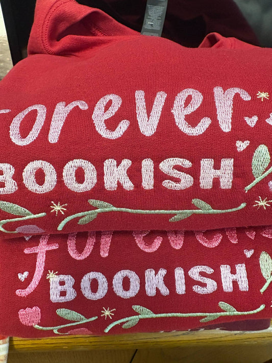 Forever Bookish Embroidered Crewneck Sweatshirt