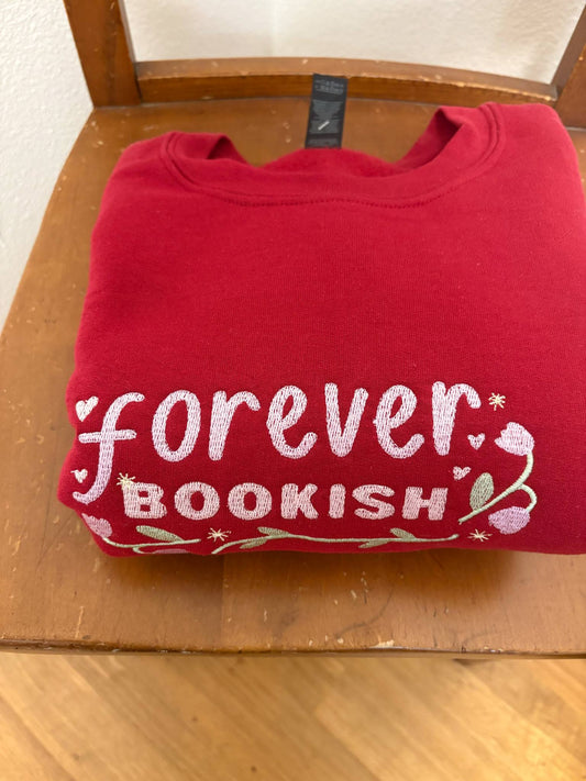 Forever Bookish Embroidered Crewneck Sweatshirt