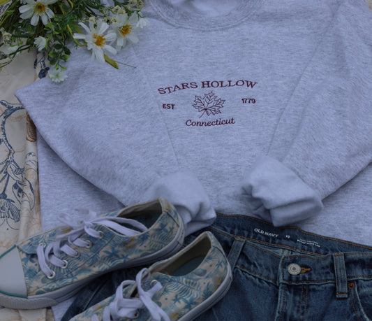 Sweat-shirt ras du cou brodé Stars Hollow